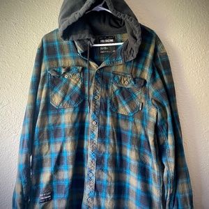 FOX Men's Avalon Hooded Flannel Shirt XL